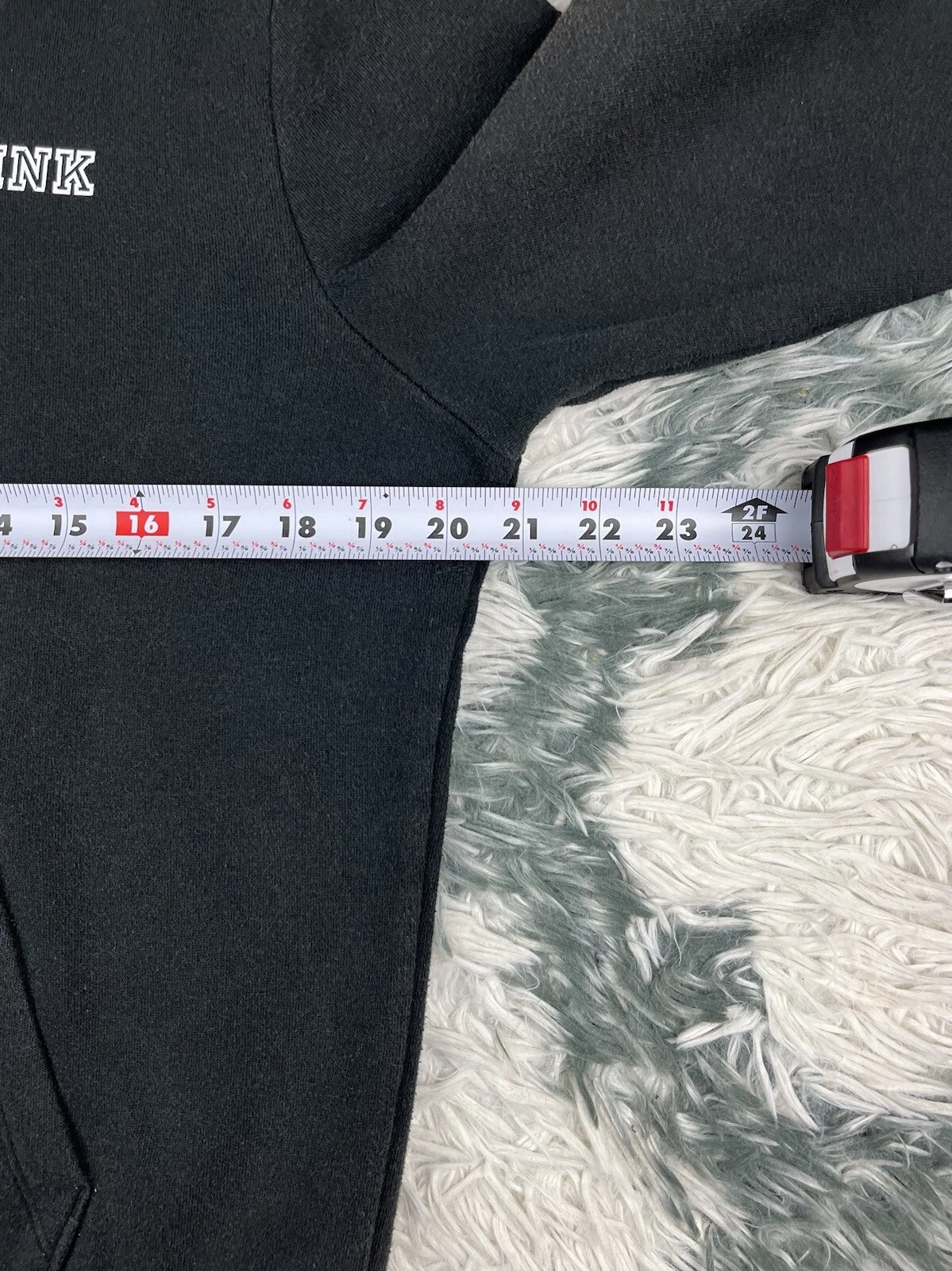 UNDERCOVER Felpa donna Victoria's Secret ROSA manica lunga con cappuccio nera taglia media