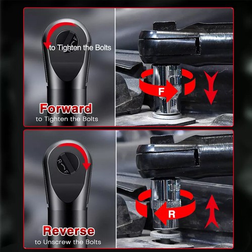 100Nm Electric Cordless Right Ratchet 3/8" 90° Angle Wrench 2 Battery DIY Tool - Picture 13 of 17
