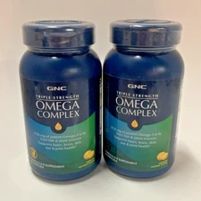 2 Pk GNC Triple Strength Omega Complex Fish Oil, 1725mg Omega 3 6 9 12/26