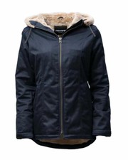 Womens Hoodlamb Freshemp Warm Coat Jacket Top Navy Blue Hemp Fur - Xs - Vgc