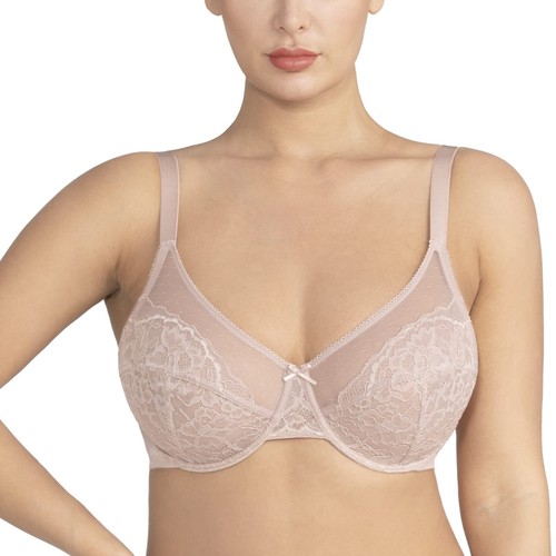 Full Coverage Plus Size Underwire Minimizer Bra for Big Bust Dark Pink