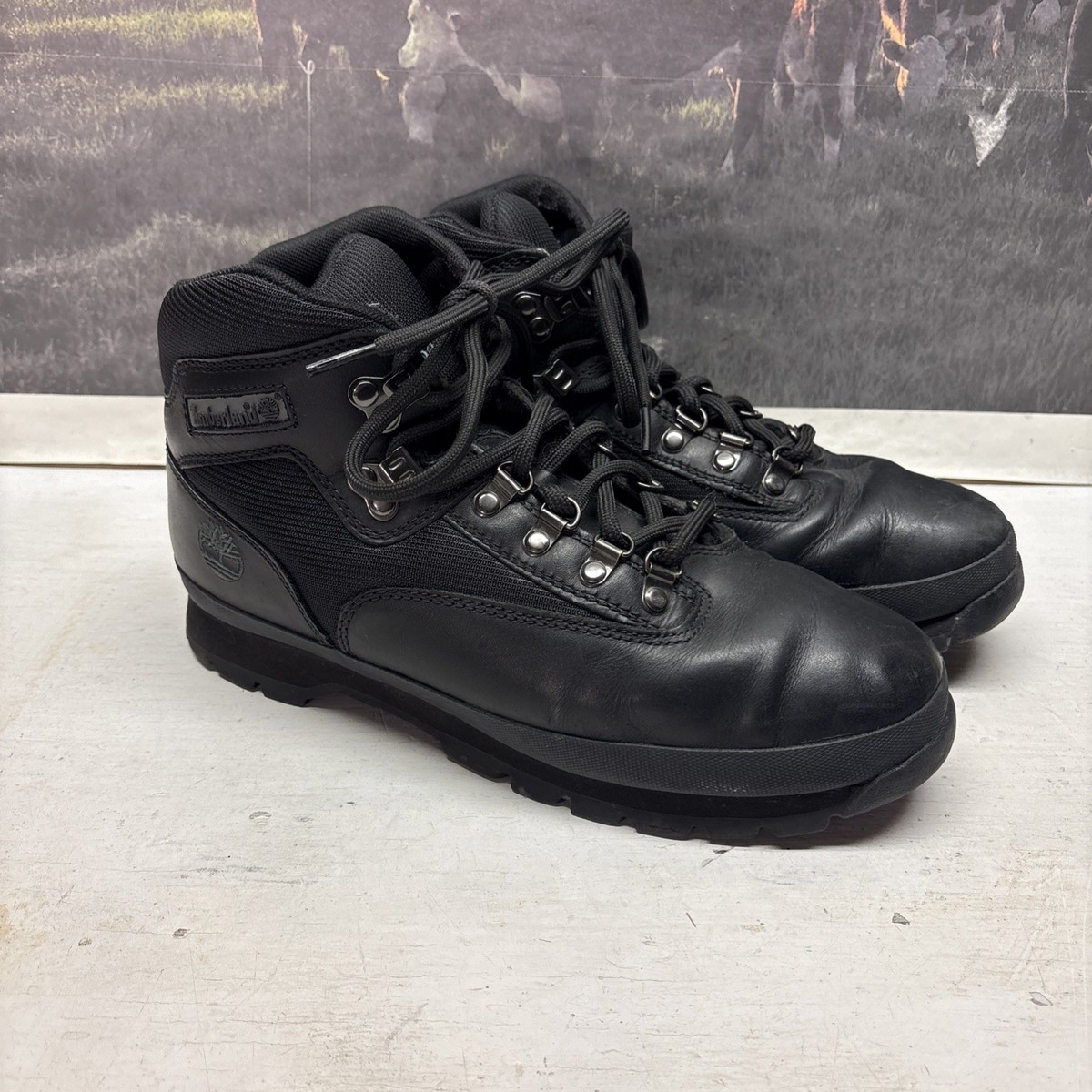 Timberland Black Euro Hiking Boots Men size 9.5 Timberland Euro Hiker Lace Up Men main image 3
