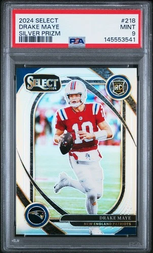 2024 PANINI SELECT SILVER PRIZM #218 DRAKE MAYE ROOKIE RC PSA 9