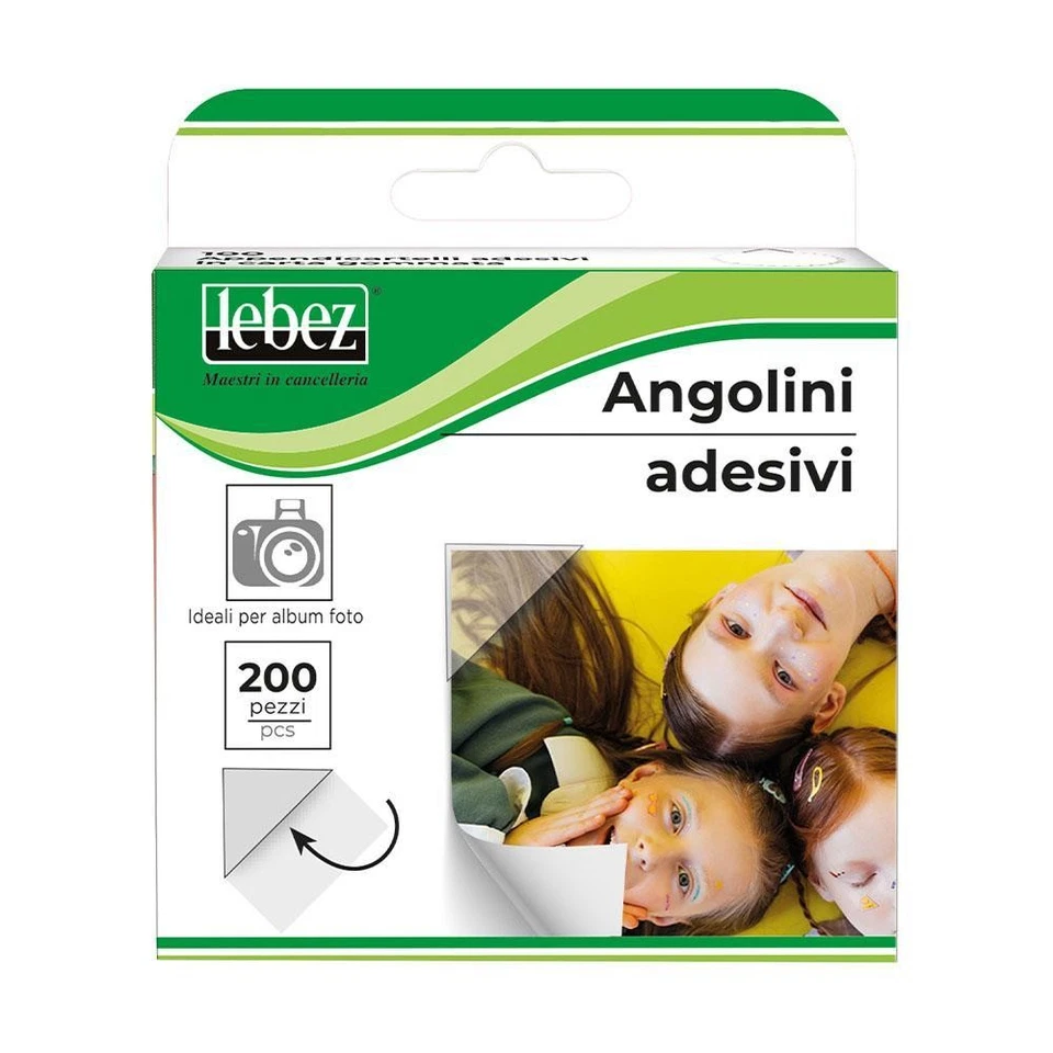 Lebez 200pz Angolini Adesivi per Foto 1,8x2cm