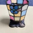 VTG Party Lite Hydrangea Tiffany-Style Stained Glass Votive Whimsy Candle Holder