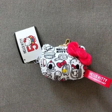 Hello Kitty 50th Mascot Keychain Coin Case Mini Wallet Monochrome Sanrio Japan