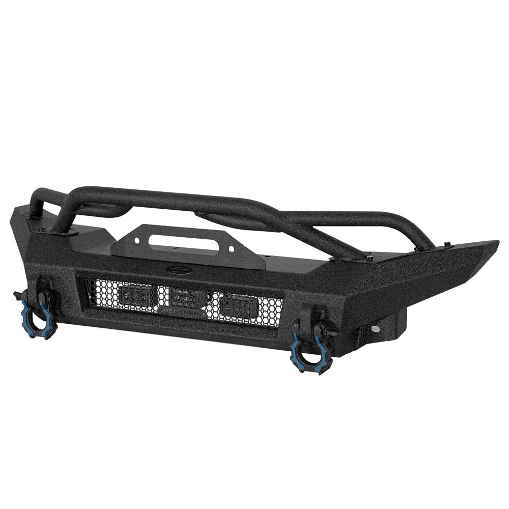 Hooke Road Front Bumper For 2018-2025 Jeep Wrangler JL JT w/LED Lights & D-Rings