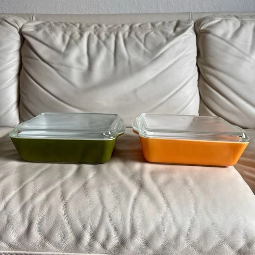 Vintage Pyrex Ovenware 0503 1.5 Qt. Rectangle Refrigerator Dish w/ Lid