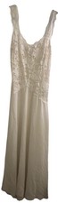 Vtg Y2k Victoria's Secret Sz L Ivory Lace Satin Slip Dress Nightgown Bows Bride