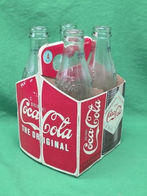 COKE A COLA 4-PACK BOTTLES IN CARTON REPRO CIRCA 1900 LIMITED EDITION, EMPTY
