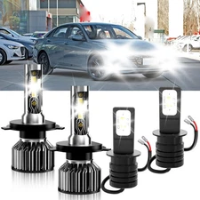 For Hyundai Elantra 1999 2000 LED Headlight High Low+Fog Light Bulbs Kit 6500K