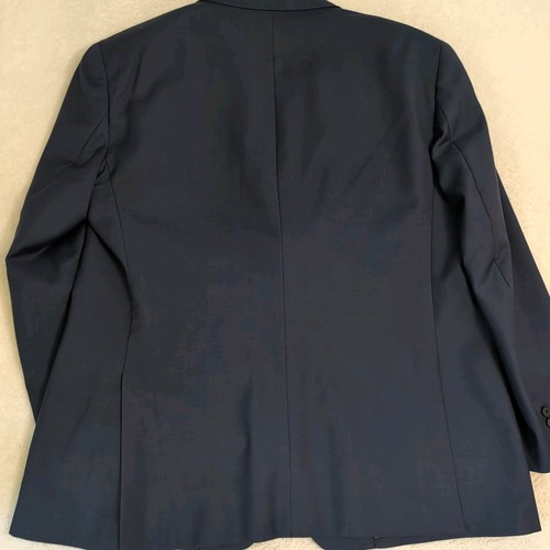 Mens 46R 40W Charles Tyrwhitt Solid Navy Blue Classic Fit Super 110's Wool Suit - Picture 13 of 22