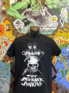 GG Allin Hardcore Punk Rock Antiseen Jabbers Graphic Black Men T-Shirt Graphic Printed Top Unisex Tee T-Shirt Black S