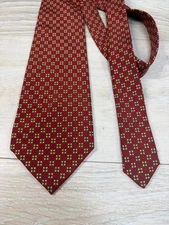 E. MARINELLA Men's Burgundy 100% Silk Necktie Excellent Condition ENGLAND 63 x 4