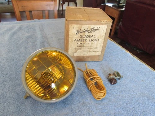 Vintage NOS GM  Amber Fog Light 1930's 1940's Buick Chevy Olds Cadillac Pontiac - product listing photo