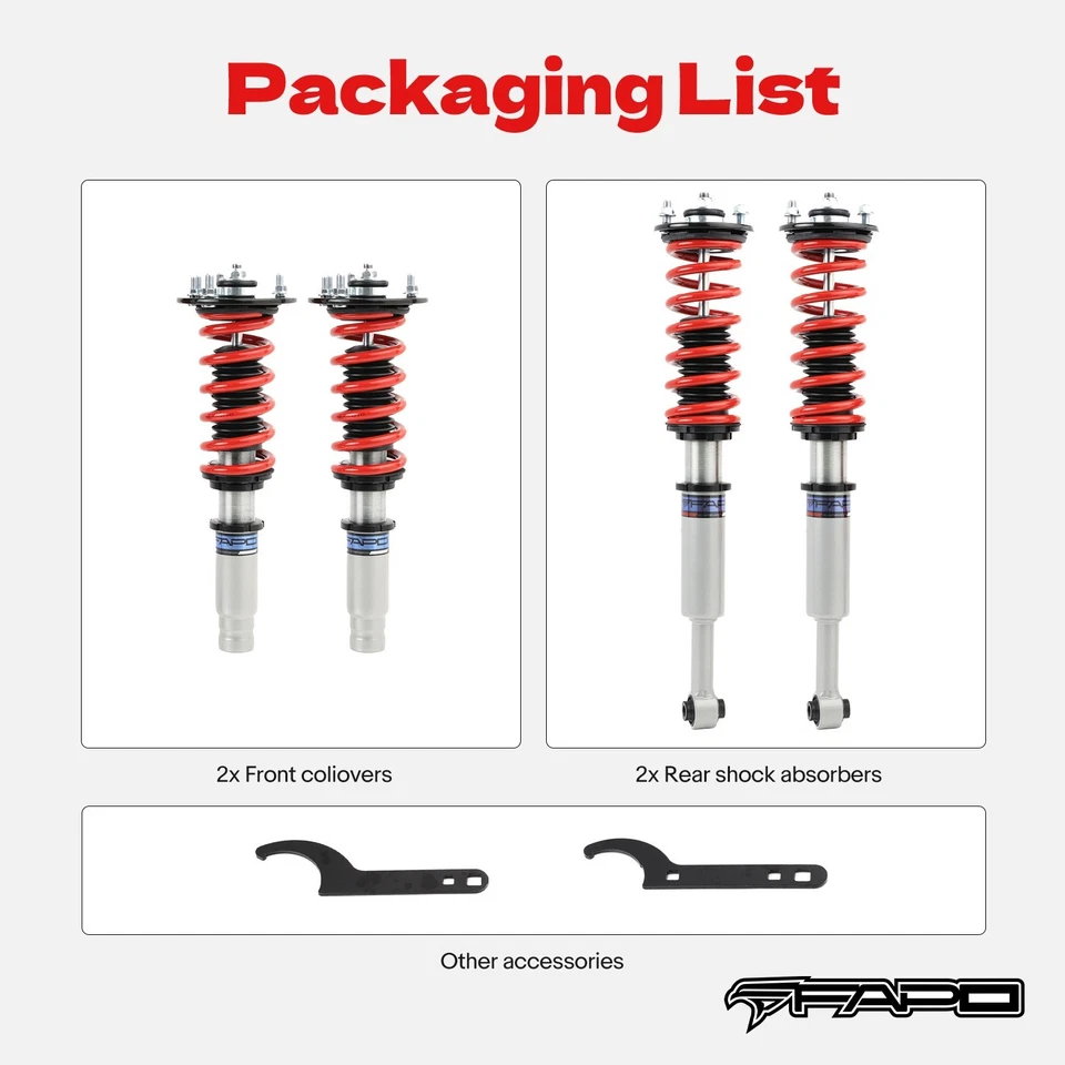 FAPO Coilovers Lowering Kits For HONDA ACCORD 03-07 CM/ACURA TSX 04-08 CL9 - Image 3 of 4
