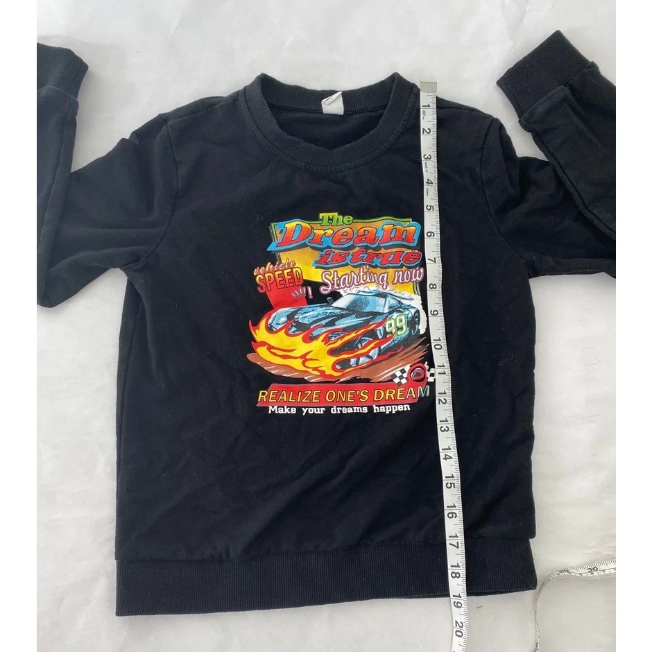 Camiseta Car Shirt The Dream is True Negra Camiseta Camiseta 100% Algodón - SHEIN Niños 10 Años Foto 3 de 4