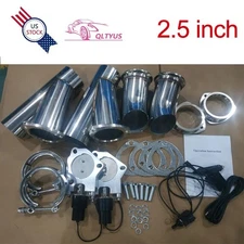 2.5'' Electric Exhaust Valve Y Catback Pipe Dump Valve W/ Manual Control Switch