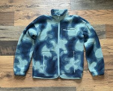 ABERCROMBIE KIDS FULL ZIP FLEECE WARM JACKET BOYS 15/16 CAMO BLUE GREEN