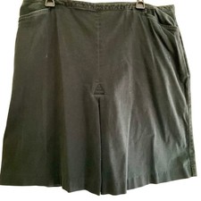 Talbots Woman Petites Black Stretch Cotton Pencil Skirt Side Zip Sz 18P Career