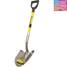 Professional-Grade 29-Inch Round Point Shovel with Ergonomic Fiberglass Handle
