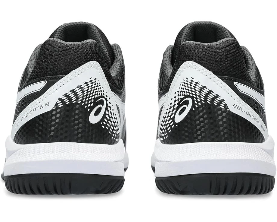 Tênis ASICS® masculino 9.5 M GEL-Dedicate 8 em preto/branco - Imagem 3 de 4