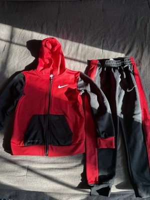 Nike Therma-FIT Boys 2pc Hooded Full-Zip Fleece Hoodie & Pants Set 6-7Y