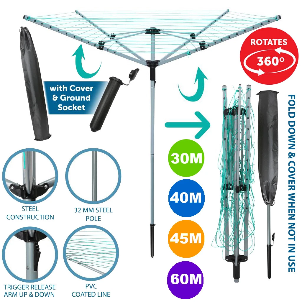 4 ARM ROTARY AIRER - Ideal for Airing and Drying washing line