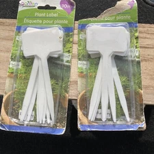 Lot Of 2 Plastic Plant Labels Planting Stakes, 10 Per Pack By Garden Collection
