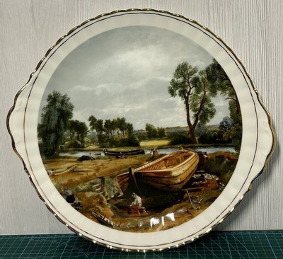 Baroness Fine China Teller ''Boat Building near Flatford Mill'' mit Goldrand 