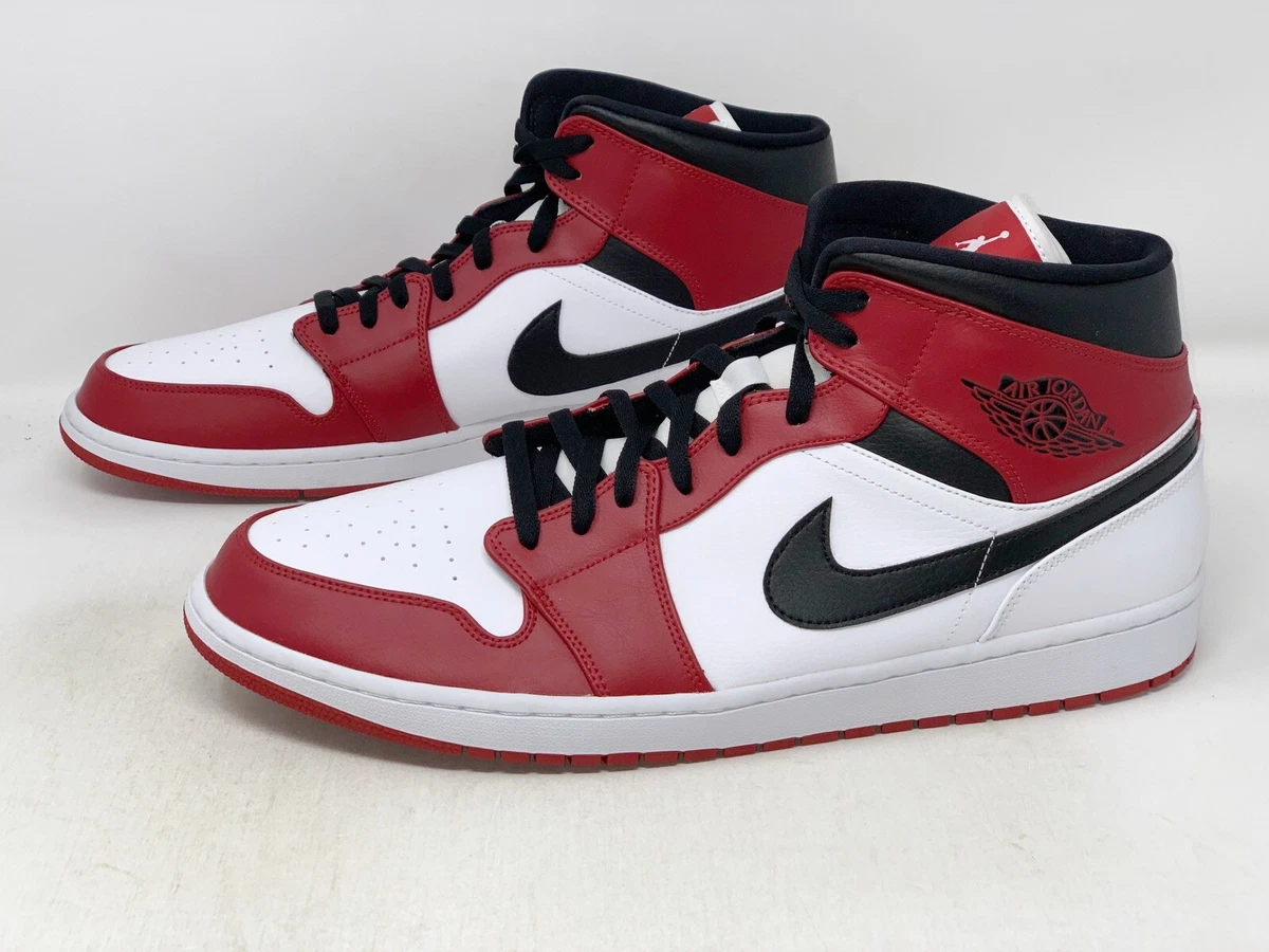 Air Jordan 1 Mid Chicago Red White Sneaker Size 18 BNIB 554724