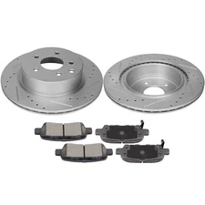 Rear Drilled & Slotted Ceramic Brake Pads And Rotors For 2010-2017 Nissan Maxima