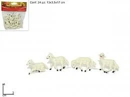 TOYSGIOCATTOLI STATUINE PER PRESEPE OFFERTA FORMATA DA 24 PECORE - PECORELLE PRESEPE 4 X3 CM
