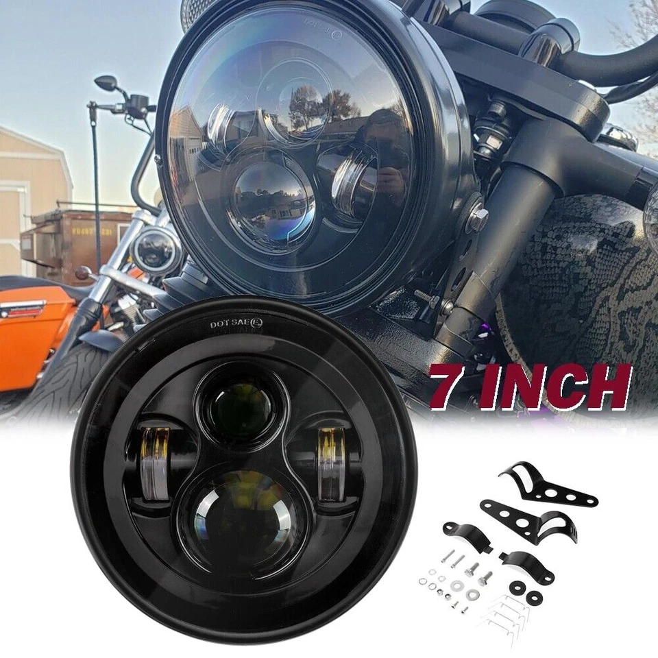 7 inch LED Headlight + Housing Bucket For Honda Shadow VT1100 VT750 VT600 VF750 - Imagem 3 de 4