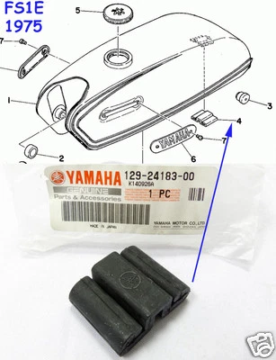 Yamaha YL1 FS1 Tank Locating Damper OEM YGS1 G6 YB100 TANK RUBBER 129-24183-00 - Image 1 of 4