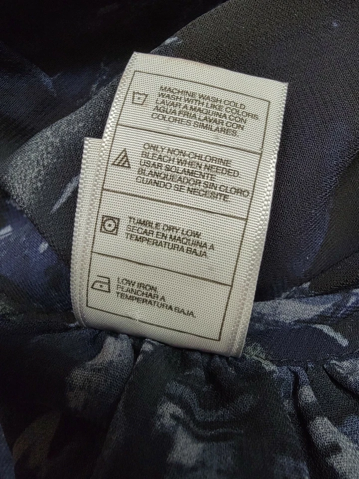 Camisa blusa Just My Size para mujer talla 2X 18W/20W negra azul gris floral Foto 4 de 4