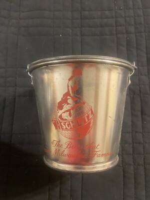 vintage schlitz metal beer sign bucket pail Milwaukee wisconsin wi 