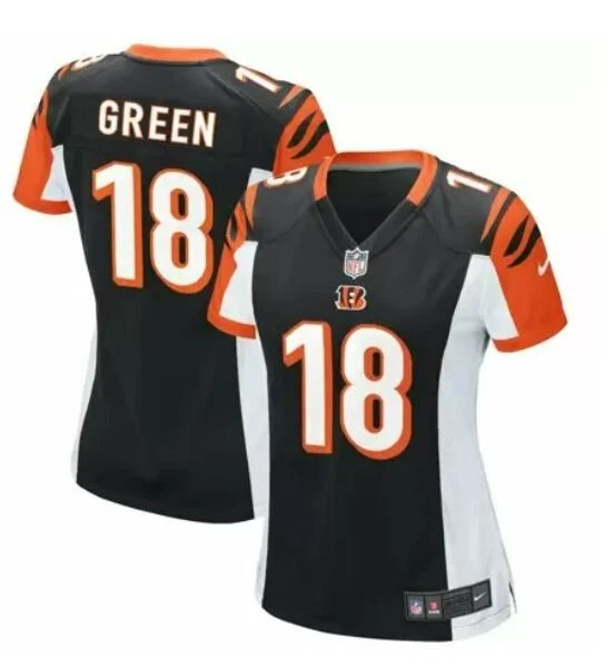 Nike Women's Cincinnati Bengals AJ Green #18 Home Game Jersey,  Black/Orange, XL