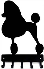 Poodle Natural Cut Key Rack/ Dog Leash Hanger with 5 hooks