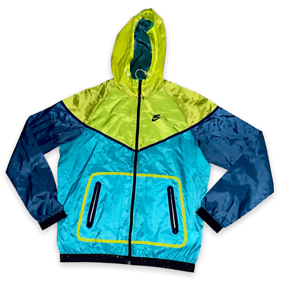 Rare Nike Tech Windrunner Jacket Hyperfuse Nylon Glanz Blue