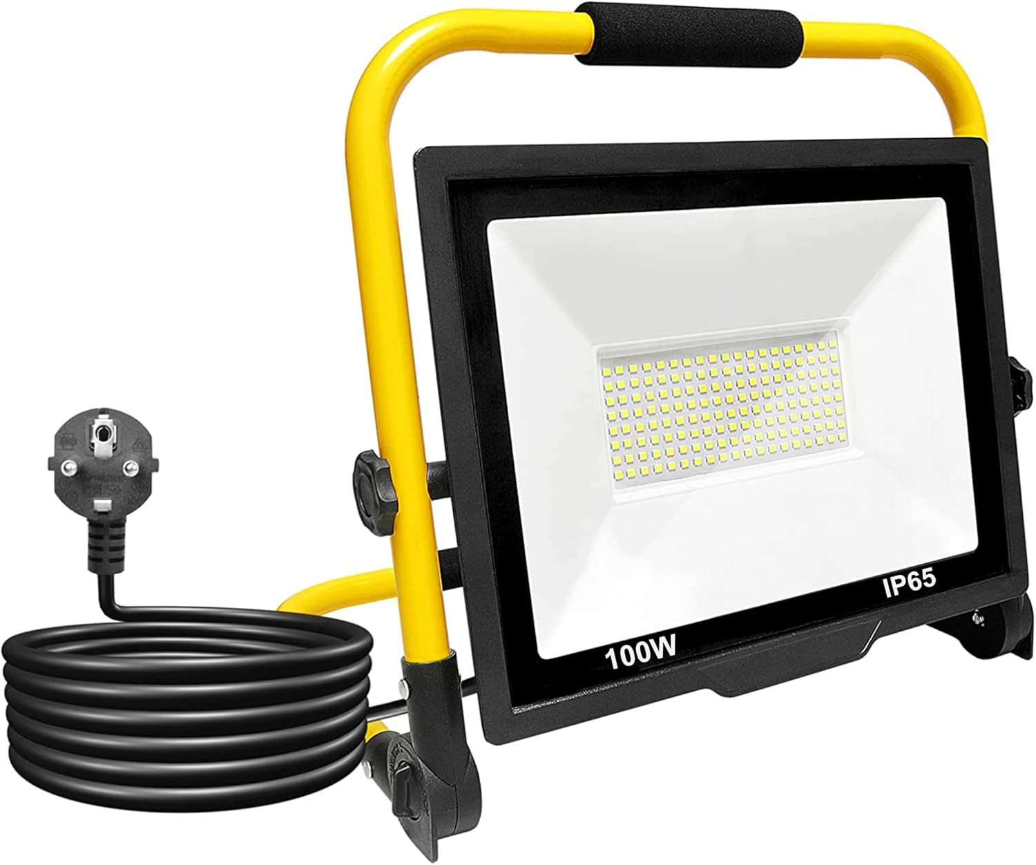 Faretto LED Da Cantiere 100W, Faretto Portatile, Luce Di Inondazione Bianca 6000