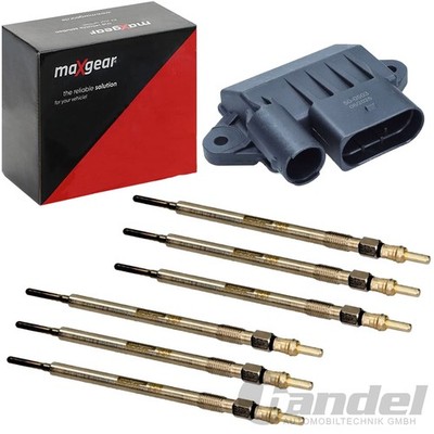 6x MAXGEAR GLÜHKERZEN+STEUERGERÄT passend für MERCEDES W204 W211 W212 B906 CDI
