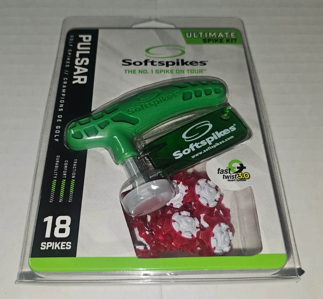 Softspikes Pulsar Golf Spikes Fast Twist 3.0 Ultimate Cleat Kit Red 18 Pack NEW