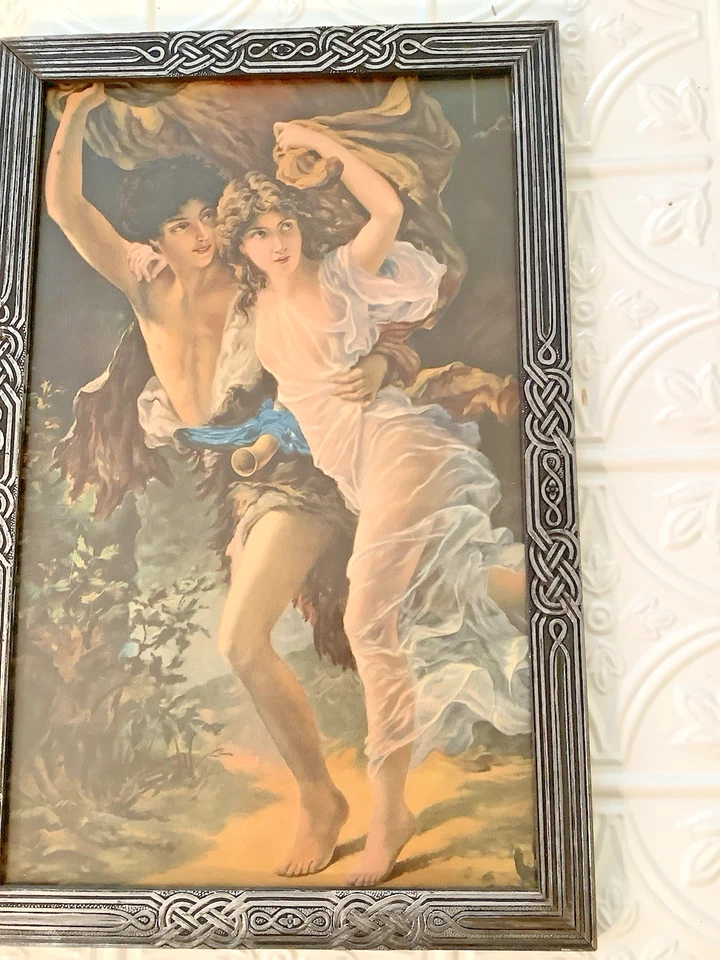 De colección IMPRESIÓN Pierre Auguste Cuna La Tormenta Pintura Arte Tallado Marco de Madera Foto 3 de 4