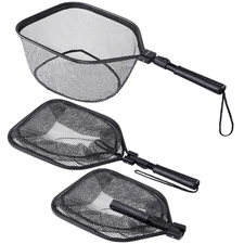 PLUSINNO Fly Fishing Net Bass Trout Landing Net Folding Fishing Nets Fresh Wa...