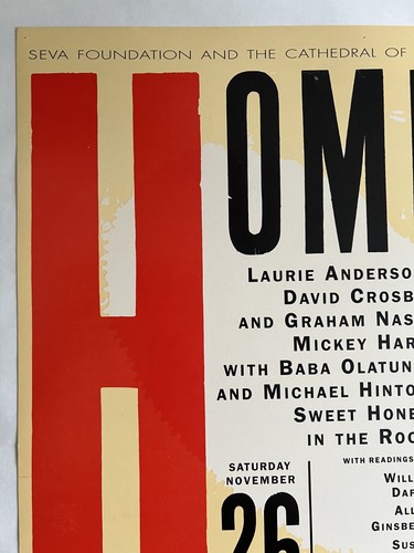 Home Aid Benefit Concert Poster 1988 Ram Dass David Crosby Graham Nash & More - Picture 7 of 11