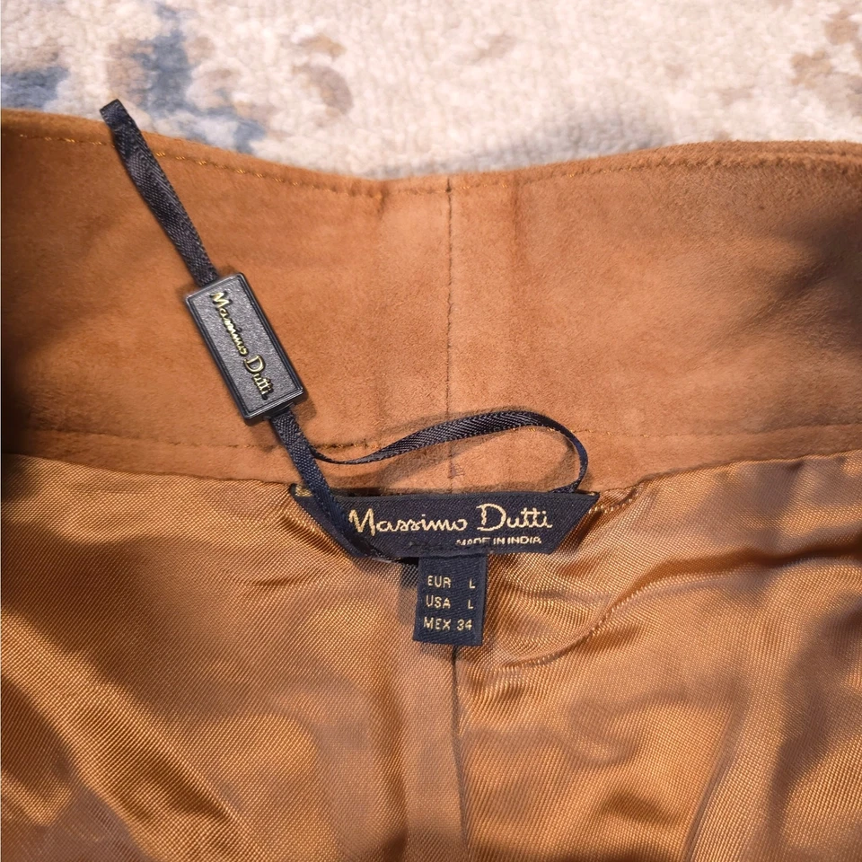 Pantalones Gauchos Mossimo Dutti Culottes Recortados Mujer Talla L Cuero de Cabra Lujo Foto 3 de 4