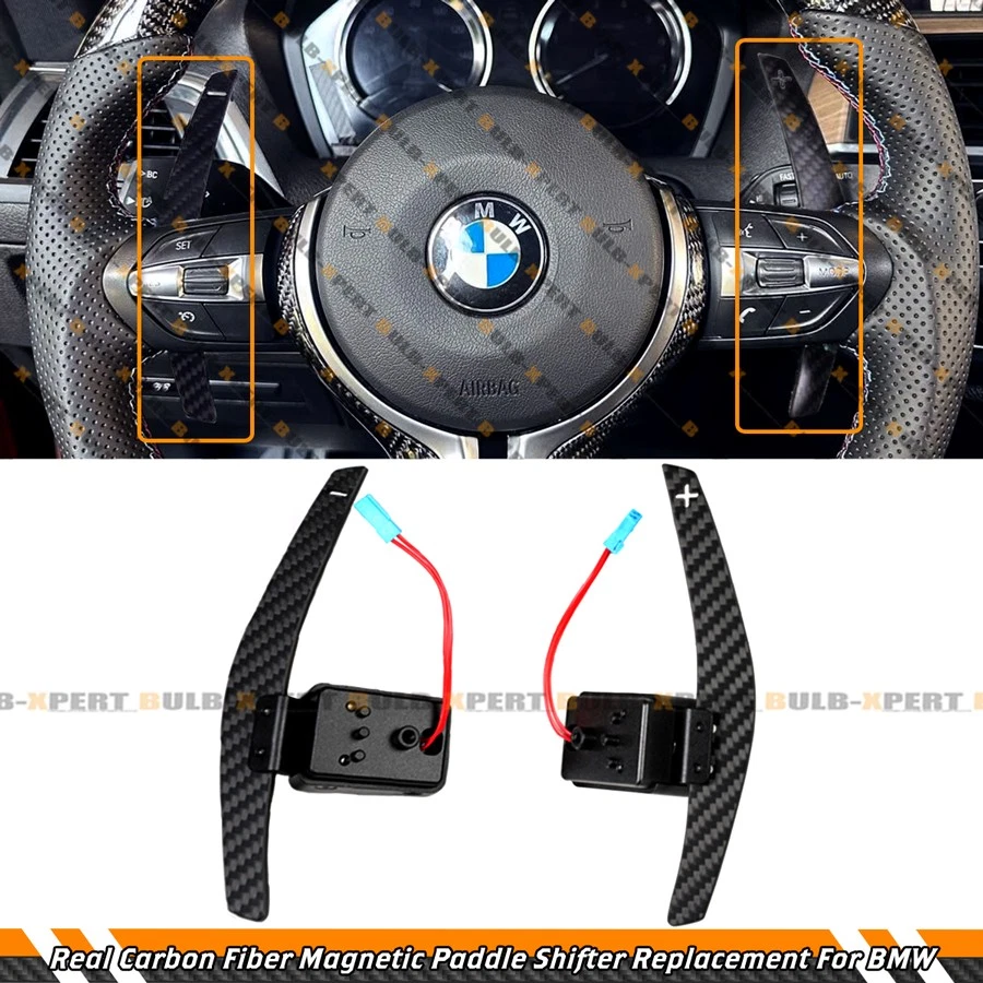 For BMW F30 F32 F87 F80 F82 V2 Carbon Fiber Replacement Magnetic Paddle Shifter - Image 2 of 4