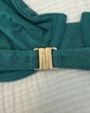 Vetchy Teal Underwired 2 Piece Bikini Set Gold Hardware Adjustable Wide Straps