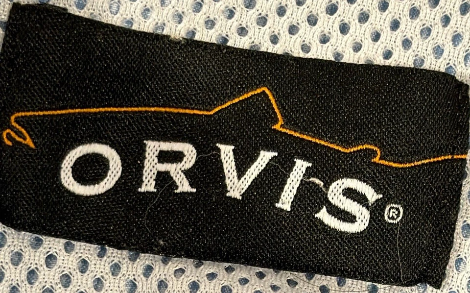 Camisa Orvis Hombre Medio Azul Rendimiento Botón Frontal Pesca Manga Corta Foto 3 de 4